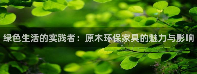 杏耀官方娱乐：绿色生活的实践者：原木环保家具的魅力与影响